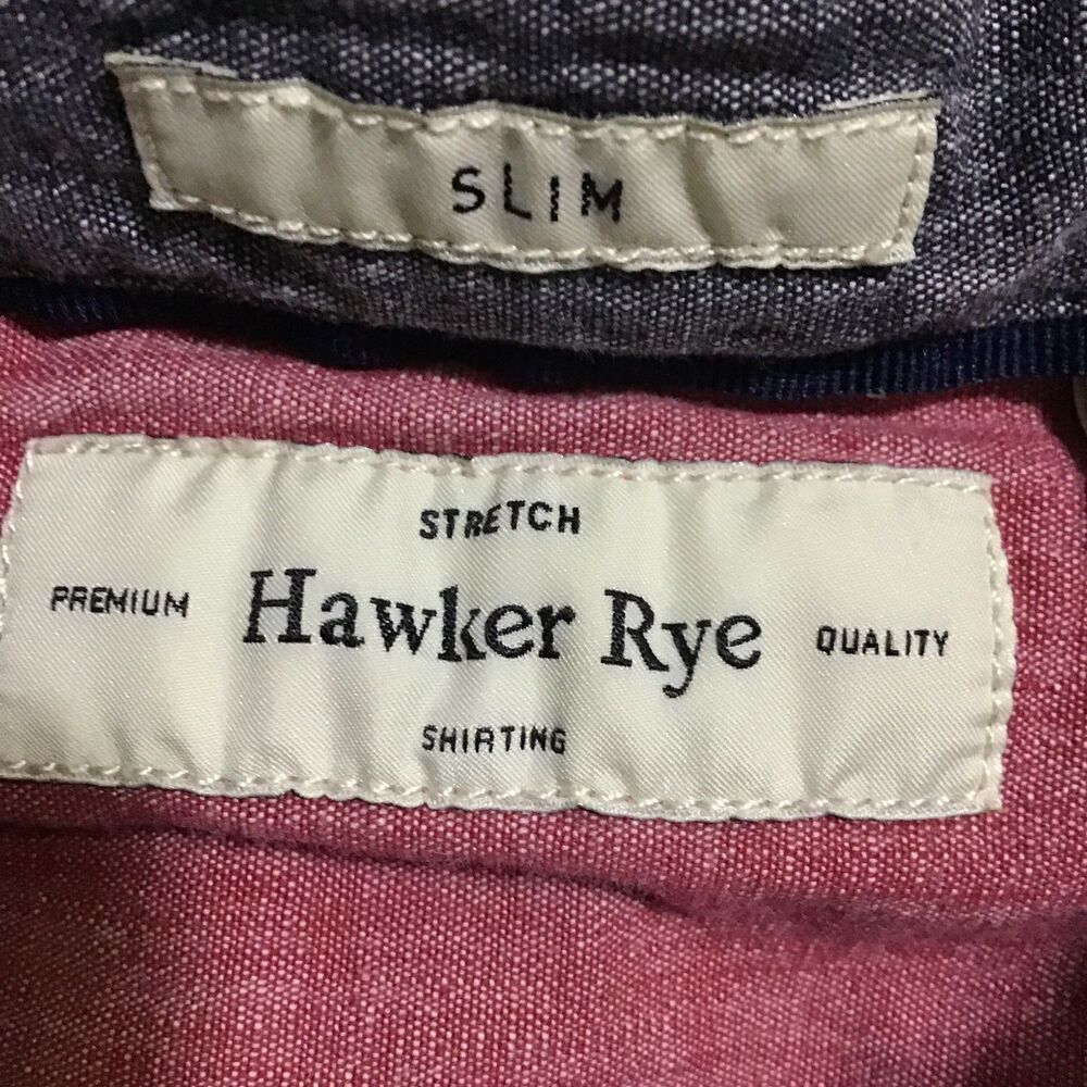 Hawker Rye Slim Red Button-Down Shirt Large - Picture 4 of 8